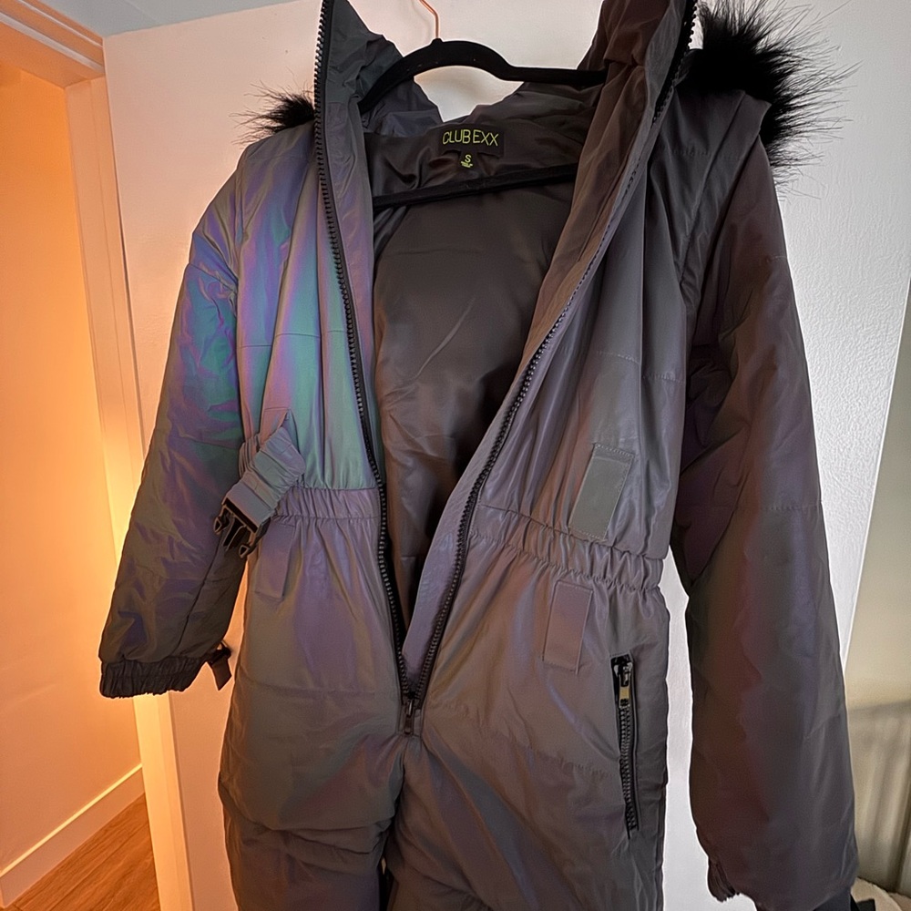 Iridescent Women's Snow Jumpsuit - Black / Grey / Purple - Picture 6 of 6